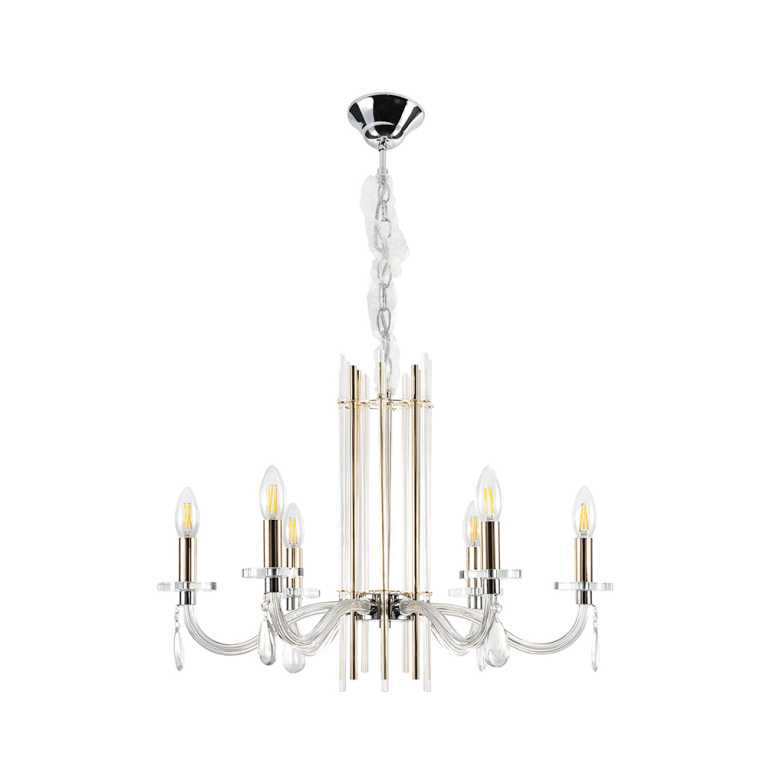  Crystal Lux AURELIO SP6 GOLD+CHROME/TRANSPARENT