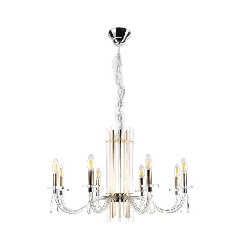  Crystal Lux AURELIO SP8 GOLD+CHROME/TRANSPARENT