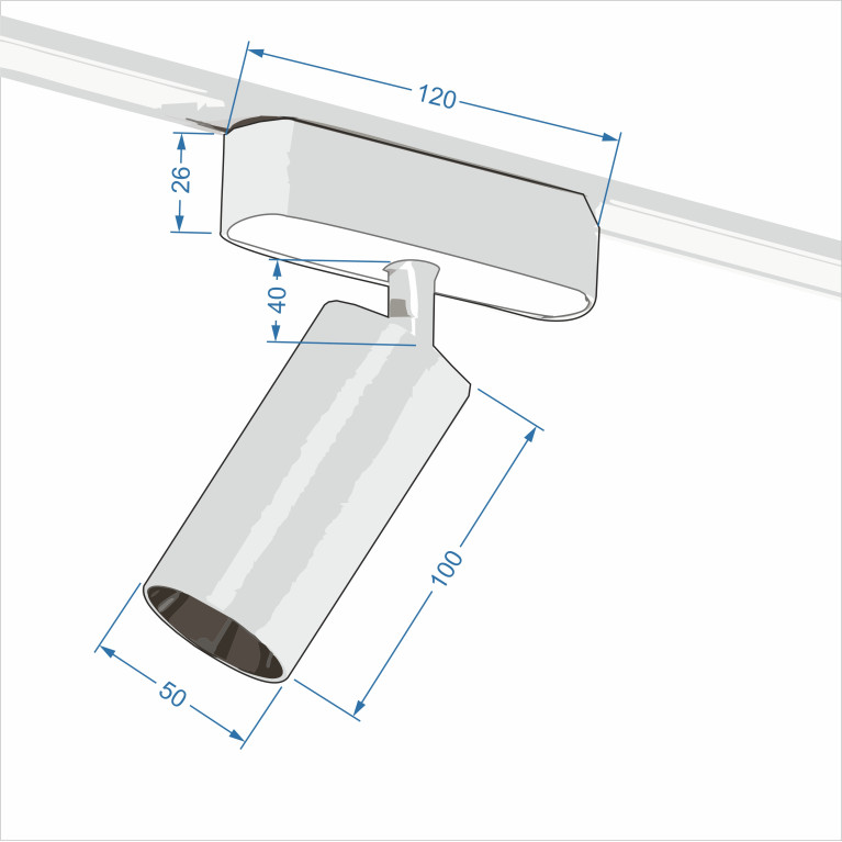 Светильник трековый ZZOK NS12-BK-S