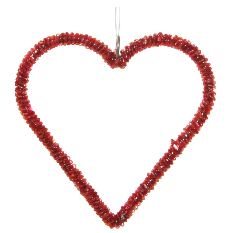 Елочное украшение Christmas Flower 47856 Сердце, красное 10 см