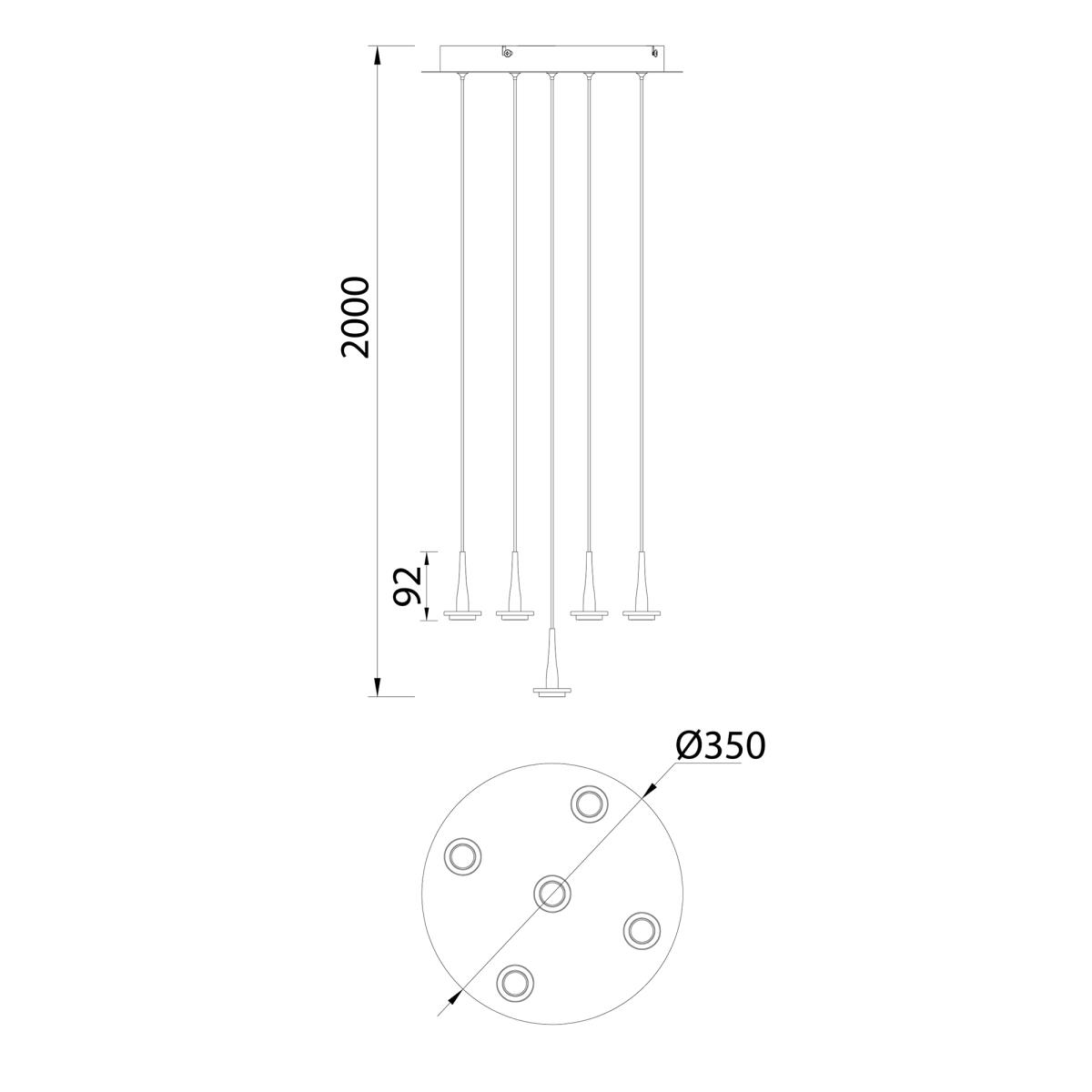Люстра подвесная БЕЗ плафонов Mantra (5) Andromeda 8932