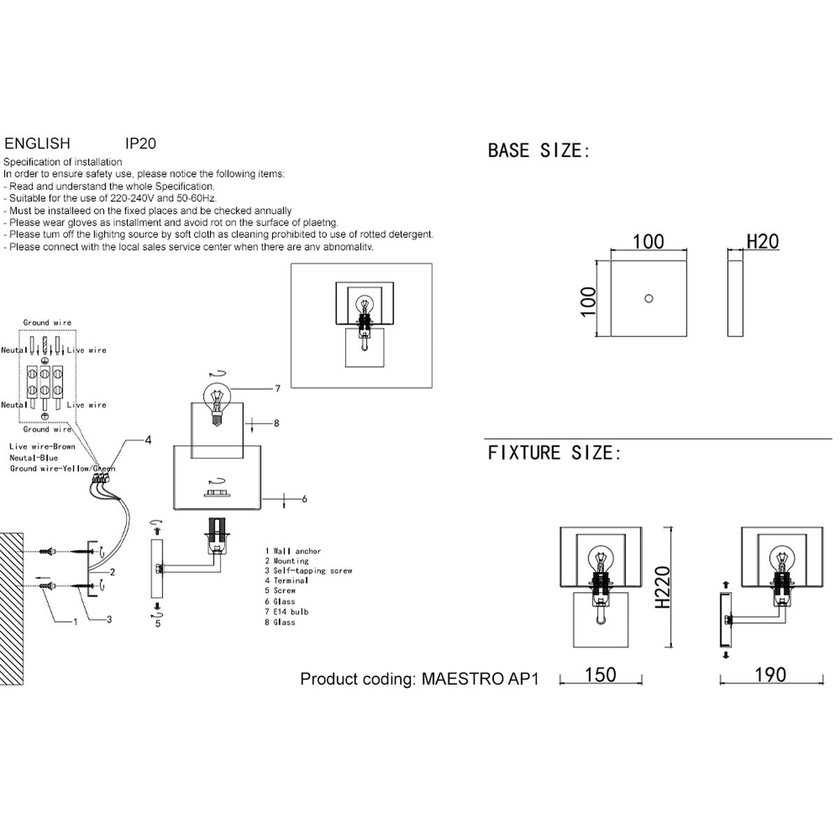 Бра Crystal Lux Maestro AP1 Chrome