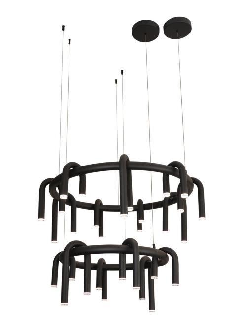 Люстра подвесная Alfa Light F4324-30 D80+D60 black