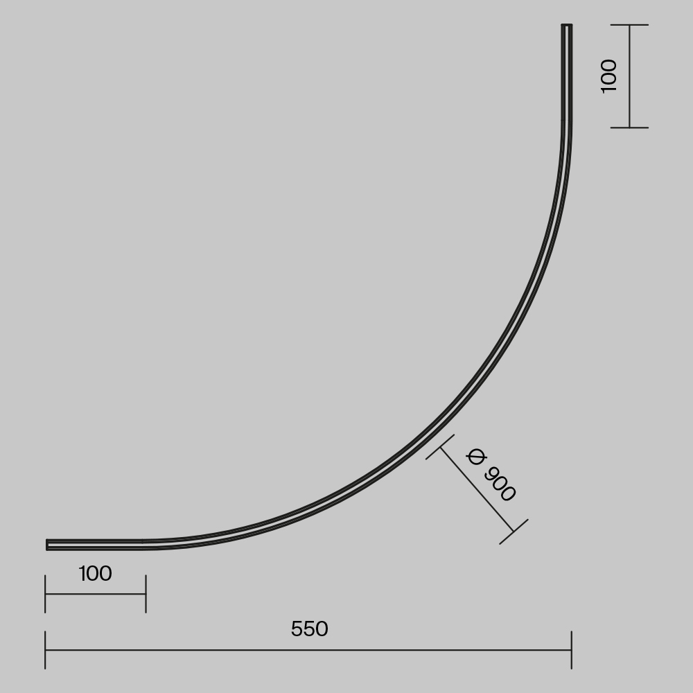Коннектор радиусный Maytoni Technical Accessories for tracks Levity TRA184-R900-11B