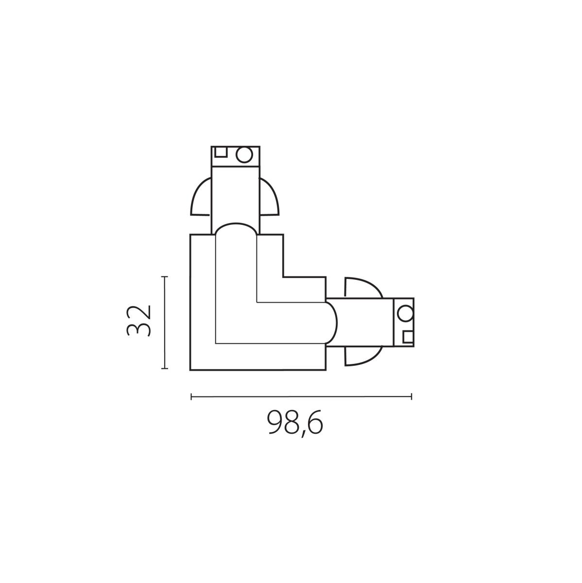 Соединение угловое перекидное с подводом питания к треку 5040xx-(F)/(R) Quattro Lightstar 504126-FRPS