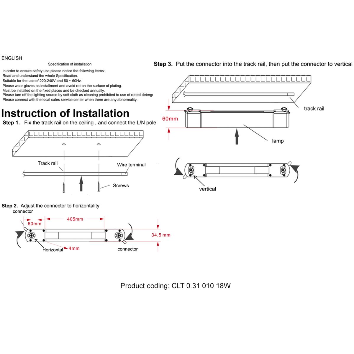 Трековый светодиодный светильник Crystal Lux CLT 0.31 010 18W BL M4000K