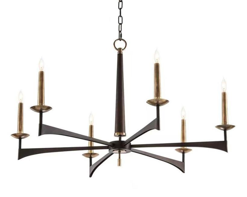 Люстра подвесная Alfa Light F1124-01 D680*H690 BK+COPEER