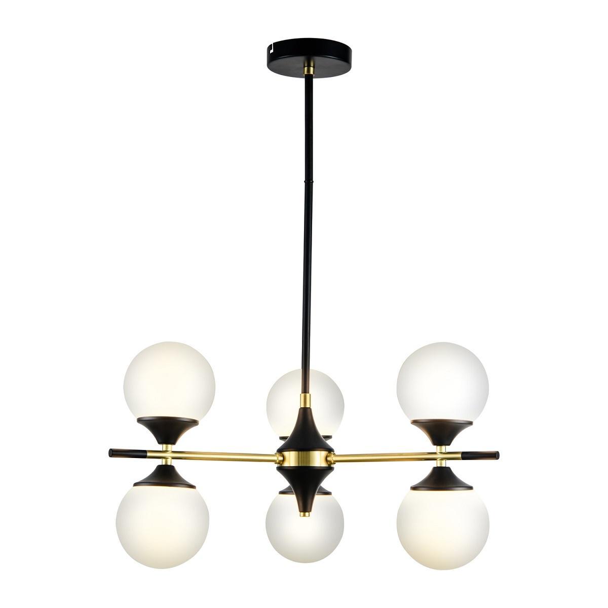 Подвесная люстра Gerhort G51234/6BK+GD WT