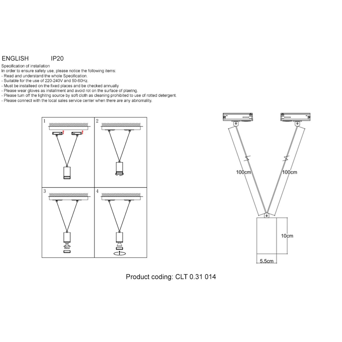 Трековый светильник Crystal Lux CLT 0.31 014 WH