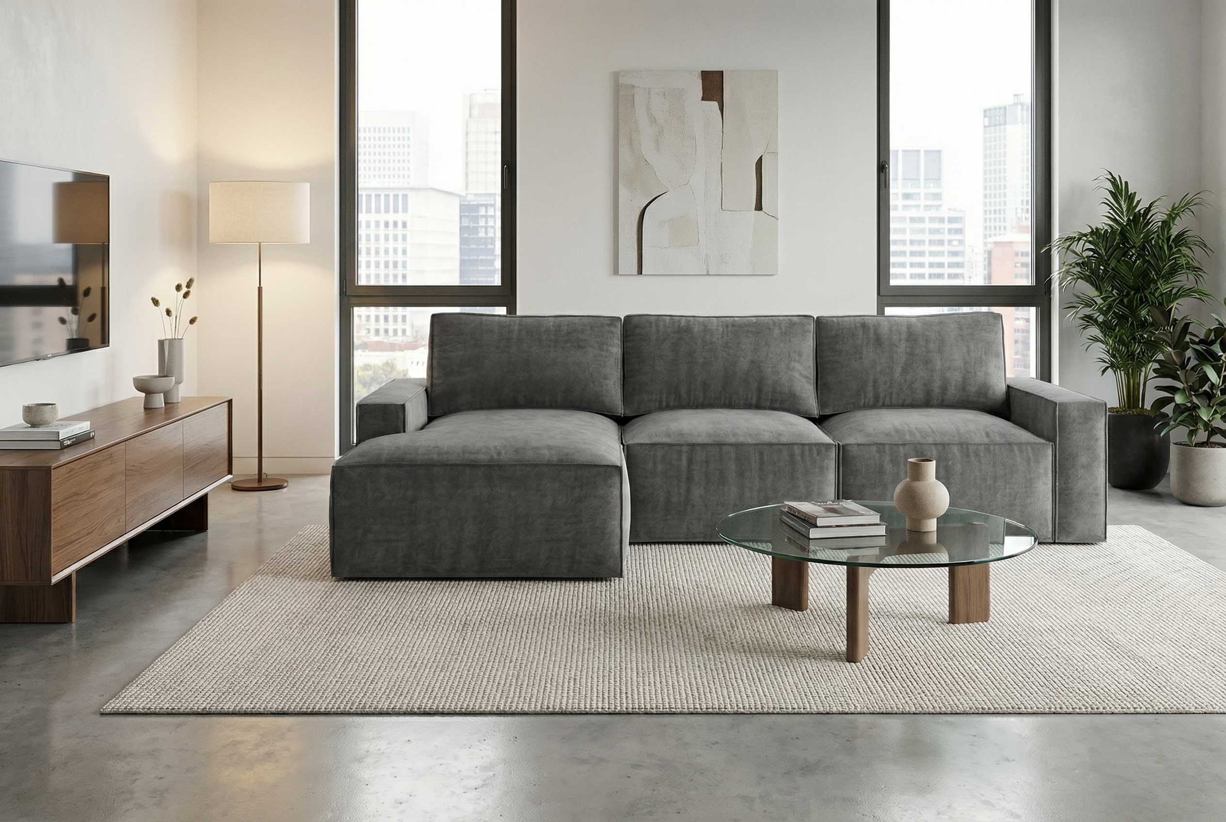 Диван Cloud Leonardo с оттоманкой