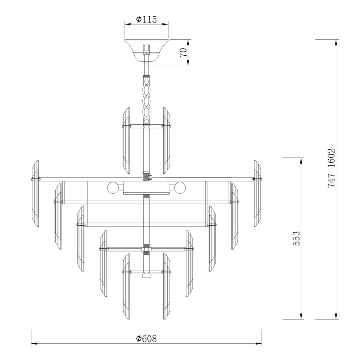 Подвесная люстра Maytoni Flare DIA200PL-08G