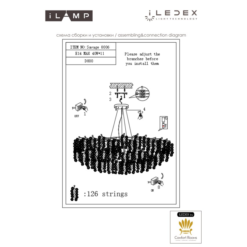 Подвесной светильник iLamp Savage 8006-D800 GD