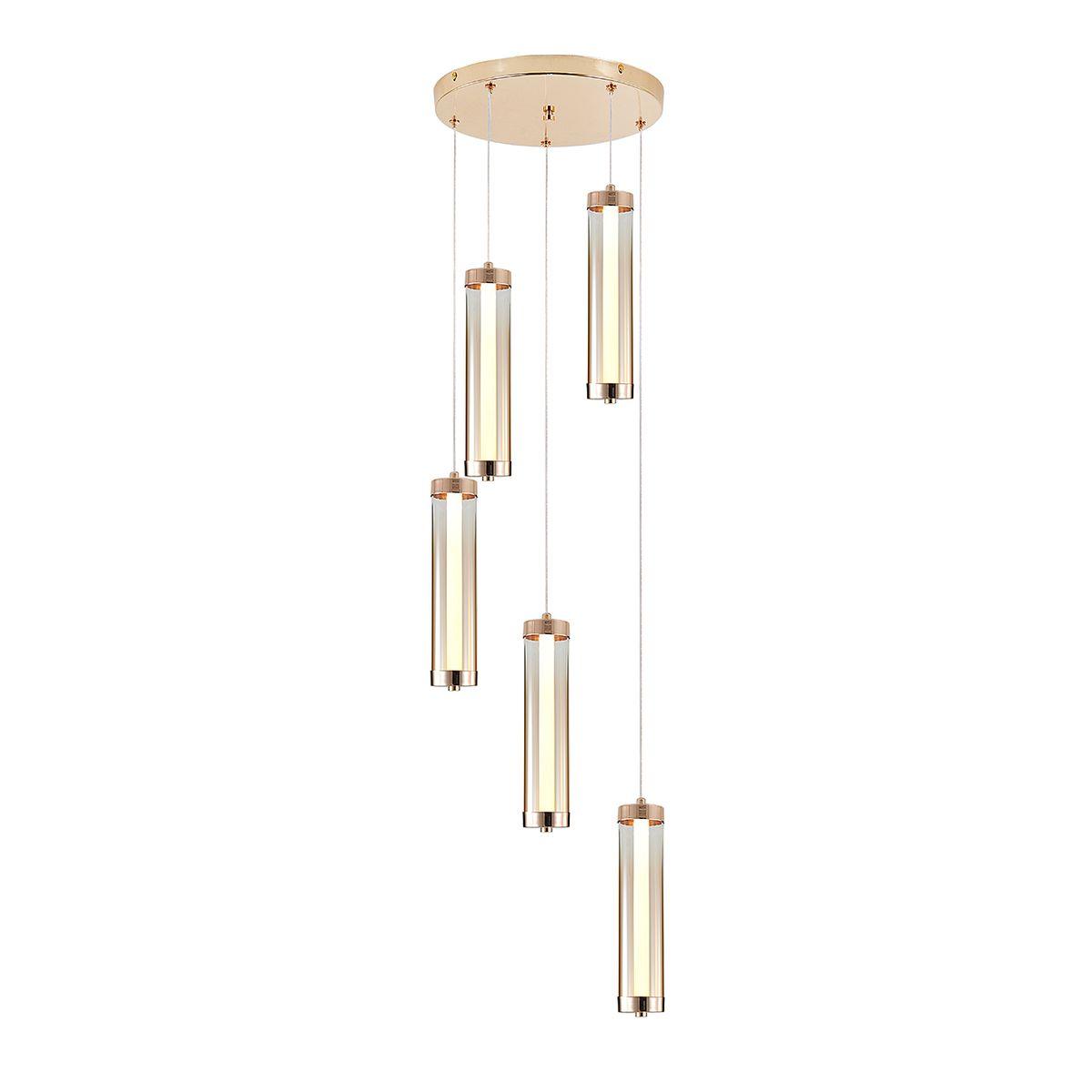 Подвесная светодиодная люстра Indigo Rilucente 11061/5P Gold V000151L