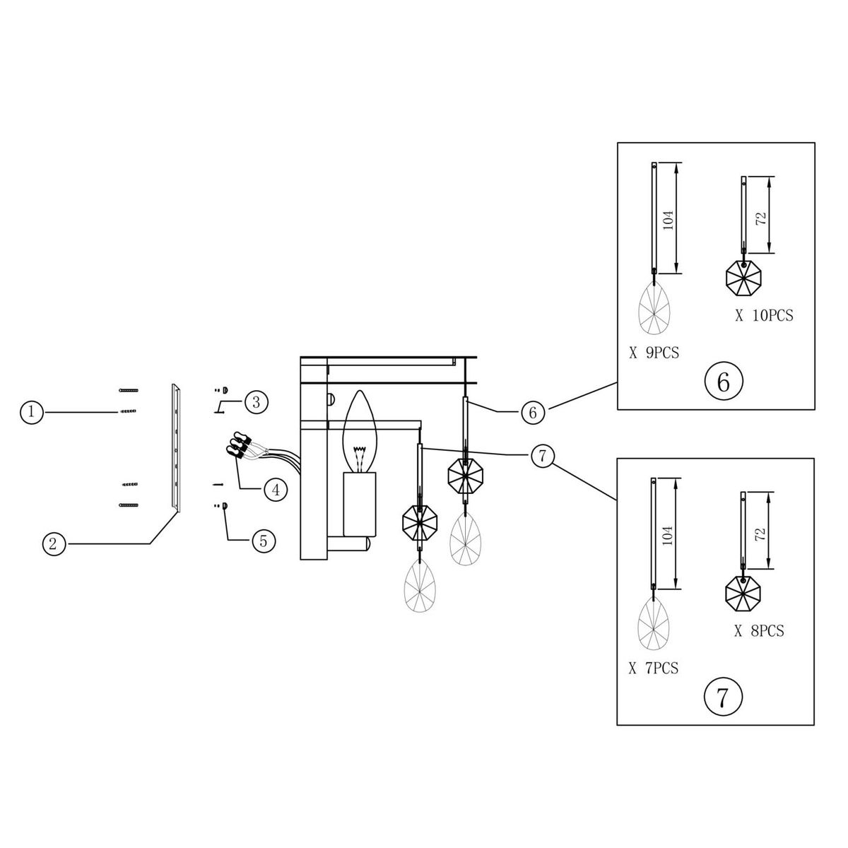 Настенный светильник Maytoni Linn MOD091WL-01CH