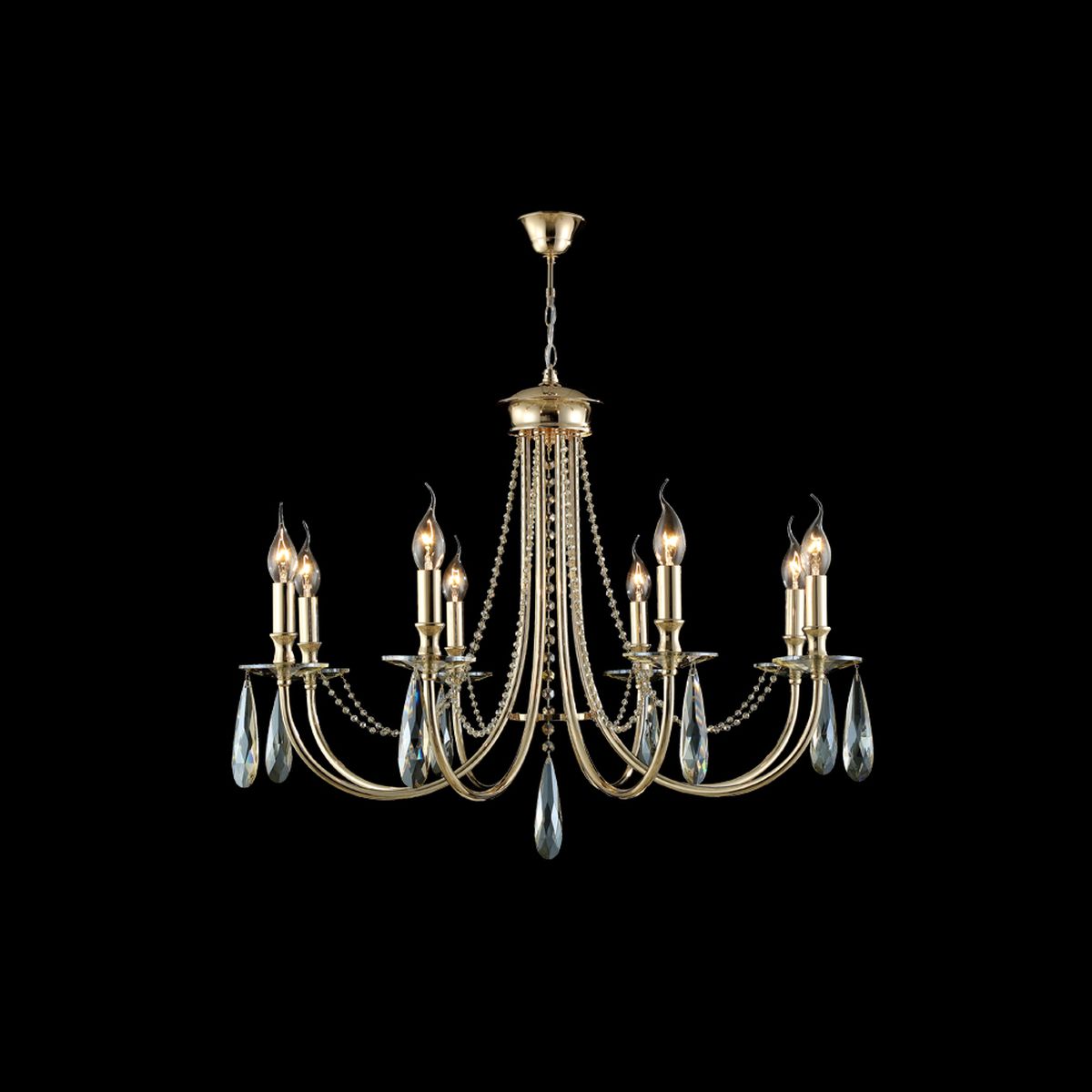 Подвесная люстра Crystal Lux Victoria SP8 Gold/Amber