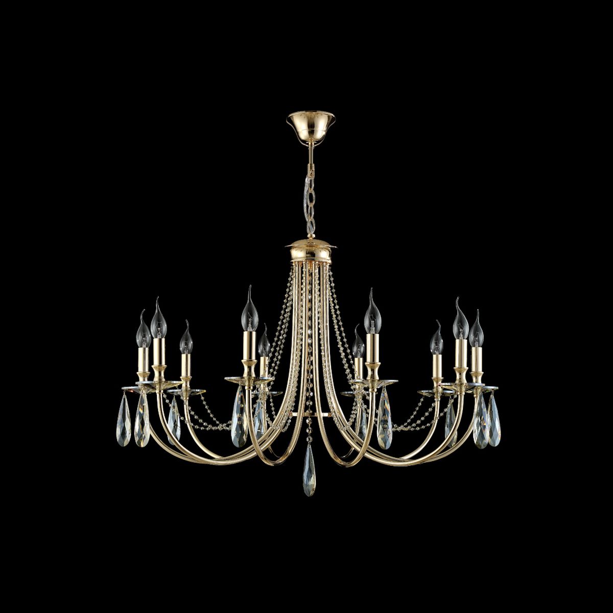 Подвесная люстра Crystal Lux Victoria SP10 Gold/Amber