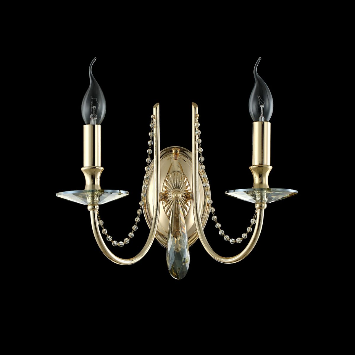 Бра Crystal Lux Victoria AP2 Gold/Amber