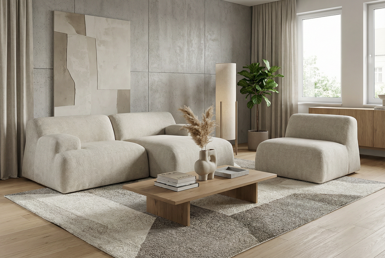 Диван SAIWALA Бьерн с оттоманкой 260х150х73см