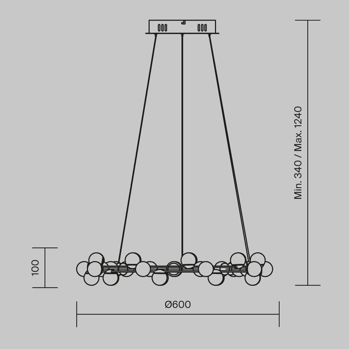 Подвесная светодиодная люстра Maytoni Tessara MOD081PL-L50G3K
