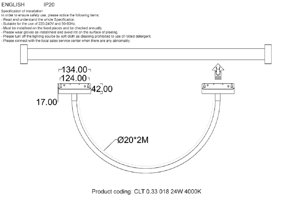 Трековый светодиодный светильник для магнитного шинопровода Crystal Lux Space CLT 0.33 018 24W BL 4000K
