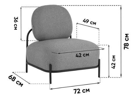 Кресло Stool Group Стоун new ткань букле серо-бежевый