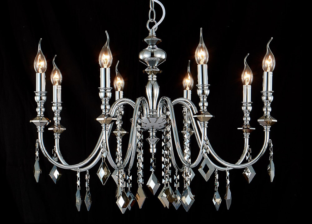 Подвесная люстра Crystal Lux MERCEDES SP8 CHROME/SMOKE