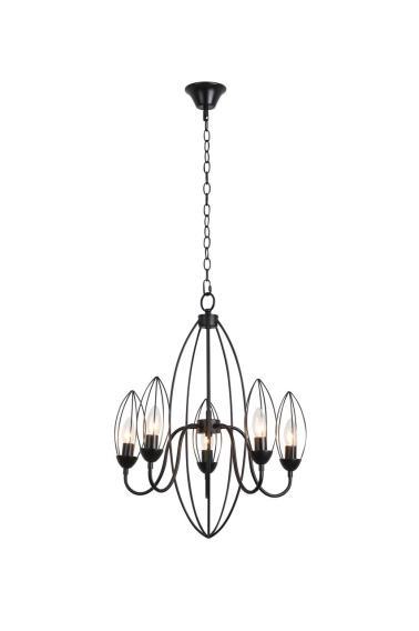 Люстра подвесная Alfa Light F3524-01 Black E14*5