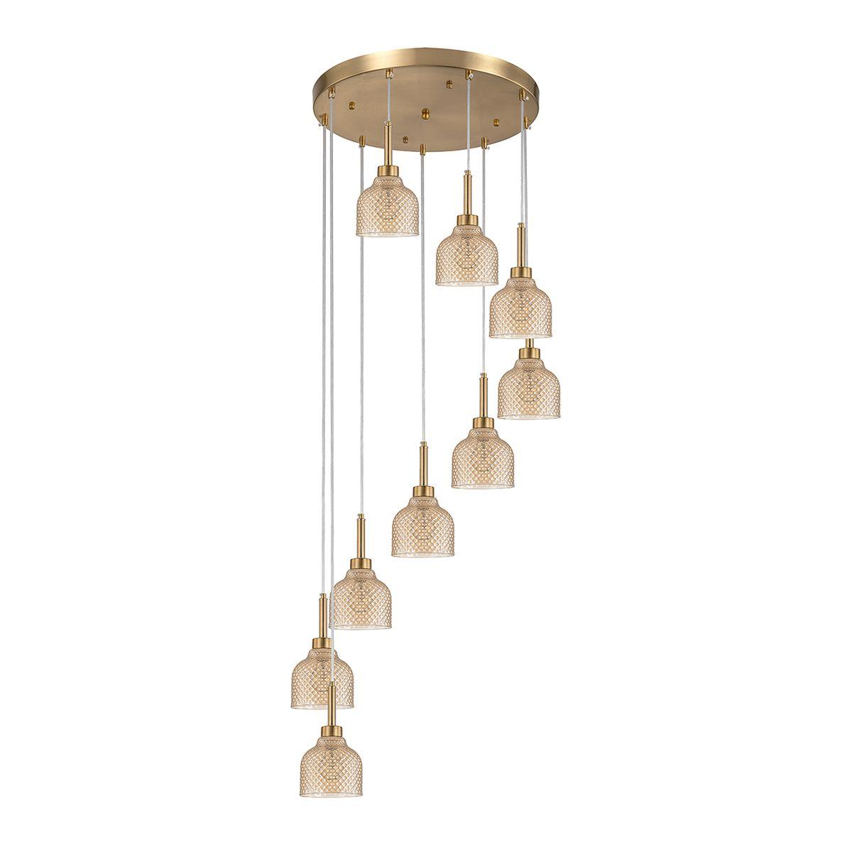 Подвесная люстра Indigo Caramella 11039/9P Amber V000433