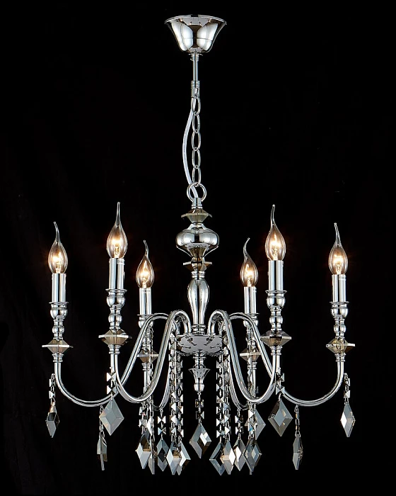 Подвесная люстра Crystal Lux MERCEDES SP6 CHROME/SMOKE