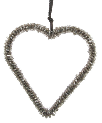 Елочное украшение Christmas Flower 53708 Сердце, серебристое 8 см