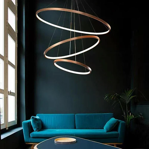 Люстра подвесная Alfa Light F0424-12 400+600+800mm rose gold