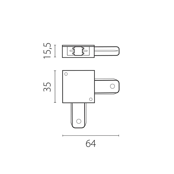 Угловое соединение для трека к 50202X-P, 50203X-P Lightstar Barra 502126-P