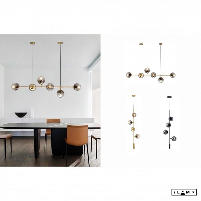 Подвесная люстра iLamp Artis 8149P/4B BK-SM