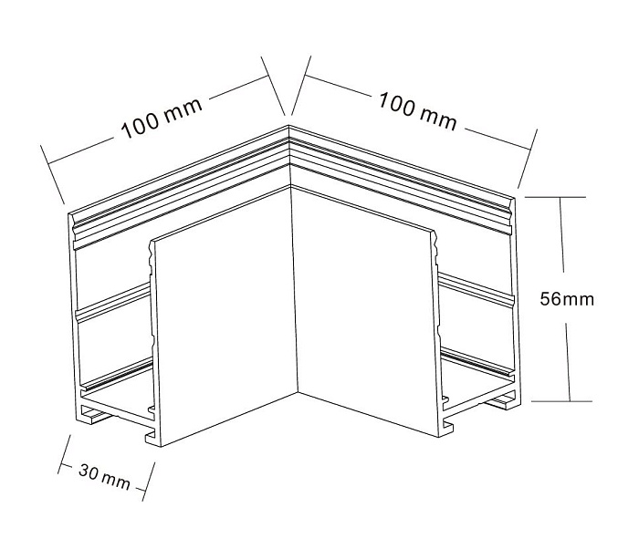 Соединитель для накладного шинопровода угловой Crystal Lux CLT 0.215 04 BL
