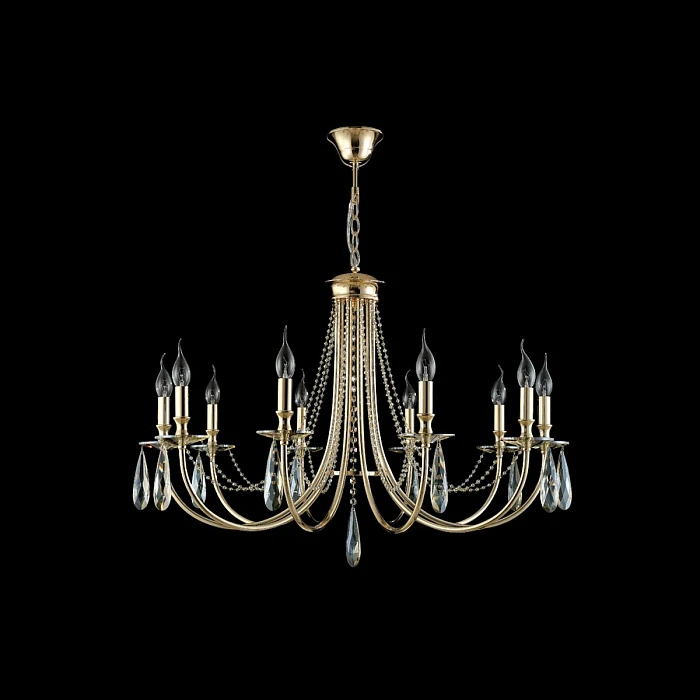 Подвесная люстра Crystal Lux Victoria SP10 Gold/Amber