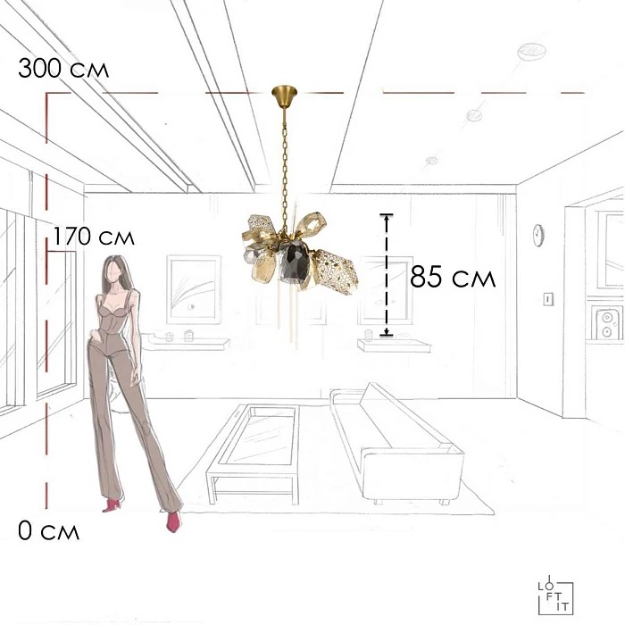 Подвесная люстра LOFT IT Britannica 10401/600S