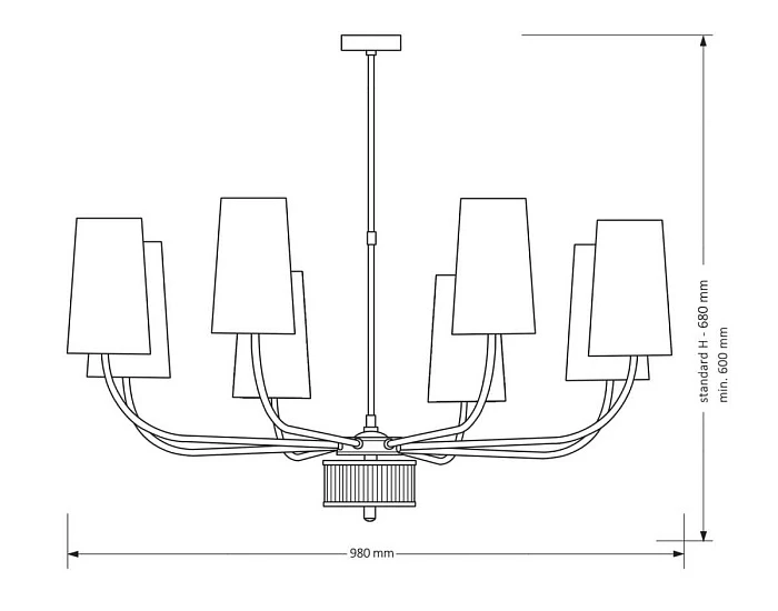 Подвесная люстра KUTEK MOOD Pesaro PES-ZW-8(CZ)