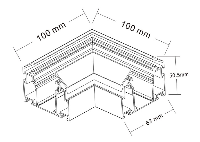 Угол соединительный для встраиваемого трека Crystal Lux CLT 0.235 01 BL