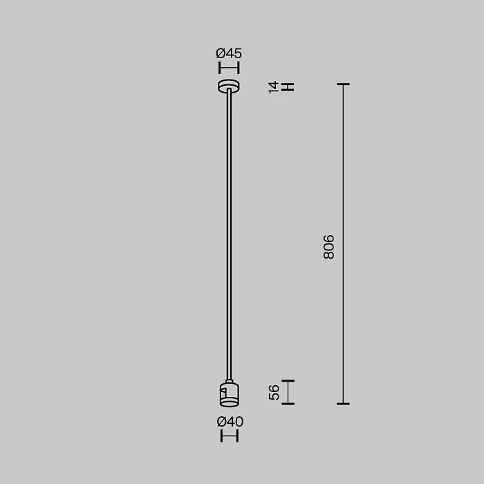 Крепление потолочное Long 760мм Maytoni Technical TRA159C-IPCL1-PT