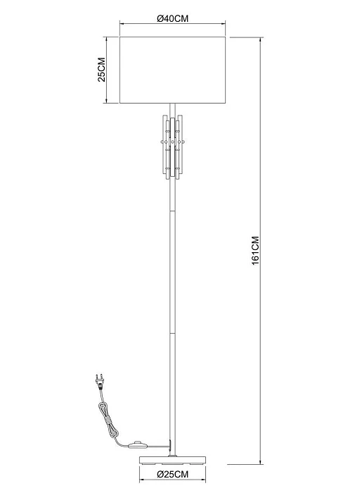 Торшер Arte Lamp Taygeta A4097PN-1CC