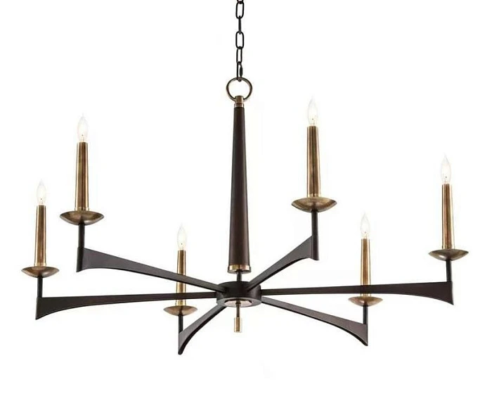 Люстра подвесная Alfa Light F1124-01 D680*H690 BK+COPEER