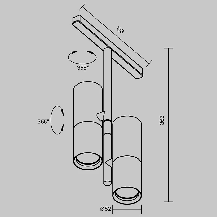 Трековый светодиодный светильник Maytoni Technical Magnetic Exility Elti Duo TR005-4-2X12W-DS-B