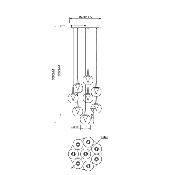 Люстра подвесная Mantra ANDROMEDA 9079