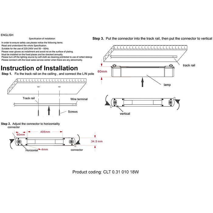 Трековый светодиодный светильник Crystal Lux CLT 0.31 010 18W BL M4000K