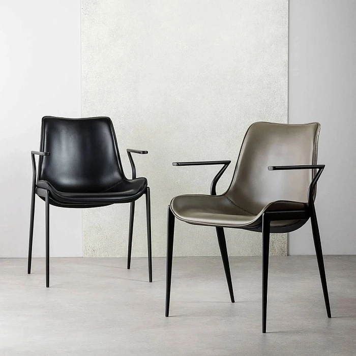 Стул Deephouse ЭССЕН серая экокожа металл