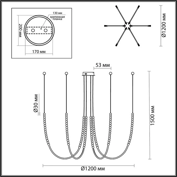 Подвесная люстра Odeon Light MONELLA 6639/70L