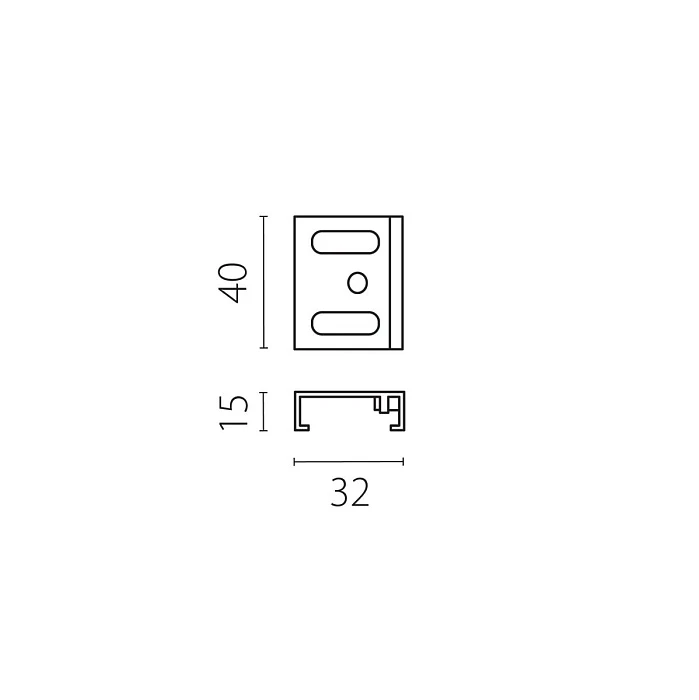 Скоба крепежная тип D к треку 5040xx-(F)/(R) Lightstar Quattro 504197-00