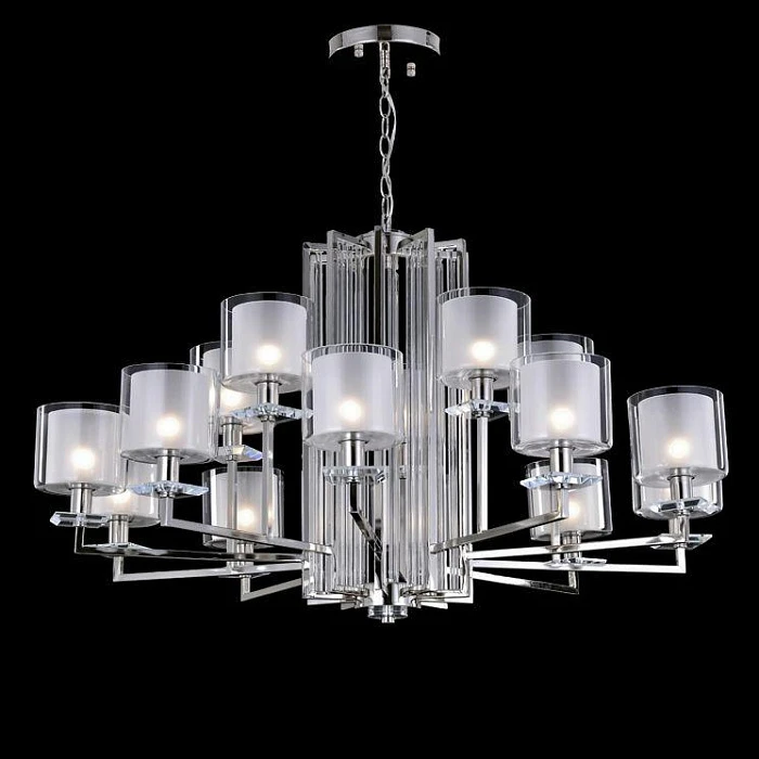 Подвесная люстра Crystal Lux Nicolas SP-PL10+5 Nickel/White