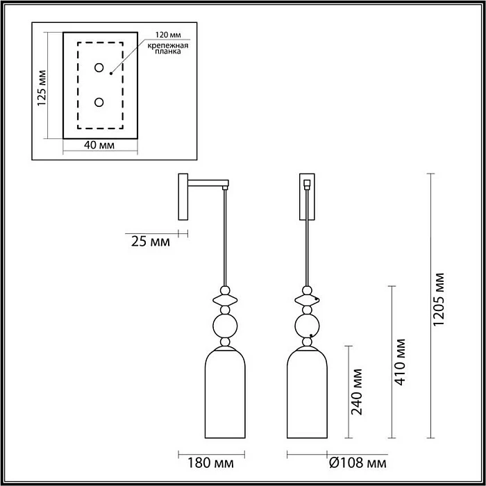 Бра Odeon Light Classic Candy 4861/1WA