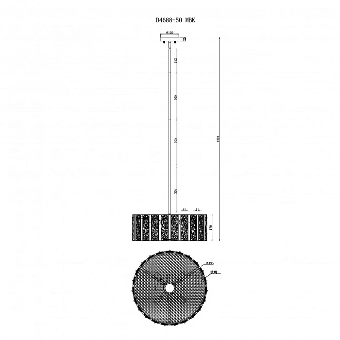 Подвесная люстра iLamp Panorama D4688-50 MBK
